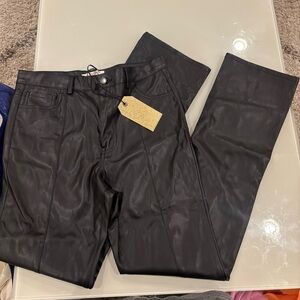 Black Faux Leather Pants